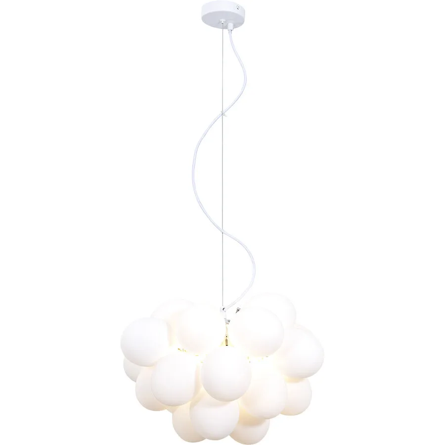 Pendellampe Jurua Weiss Glas/Metall 45 cm 120 cm - Farbe: Weiss matt - Material: Metall/Glas