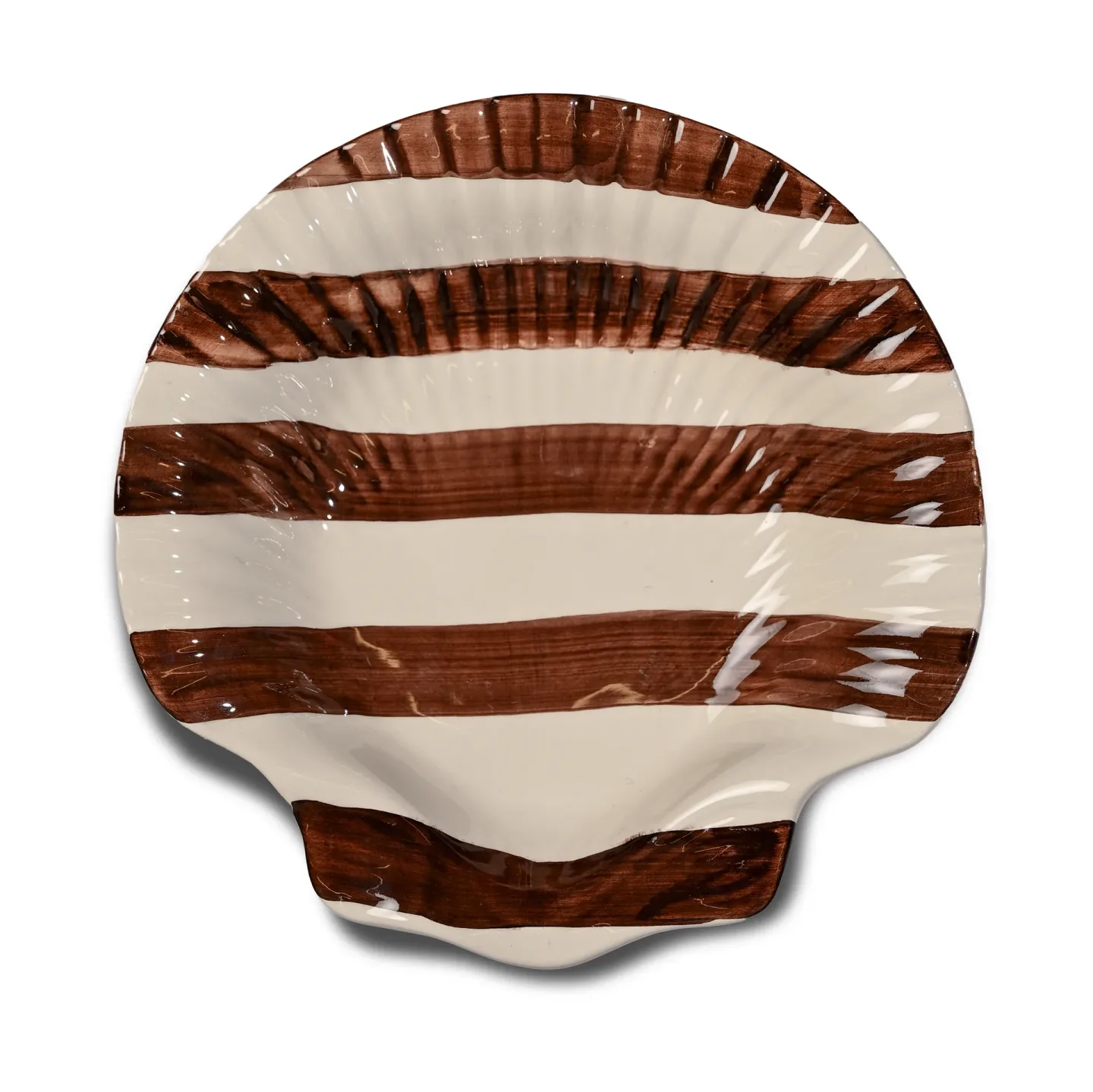 Byon Armona stripe Teller 23,5x23,5 cm Dunkelbraun-weiß