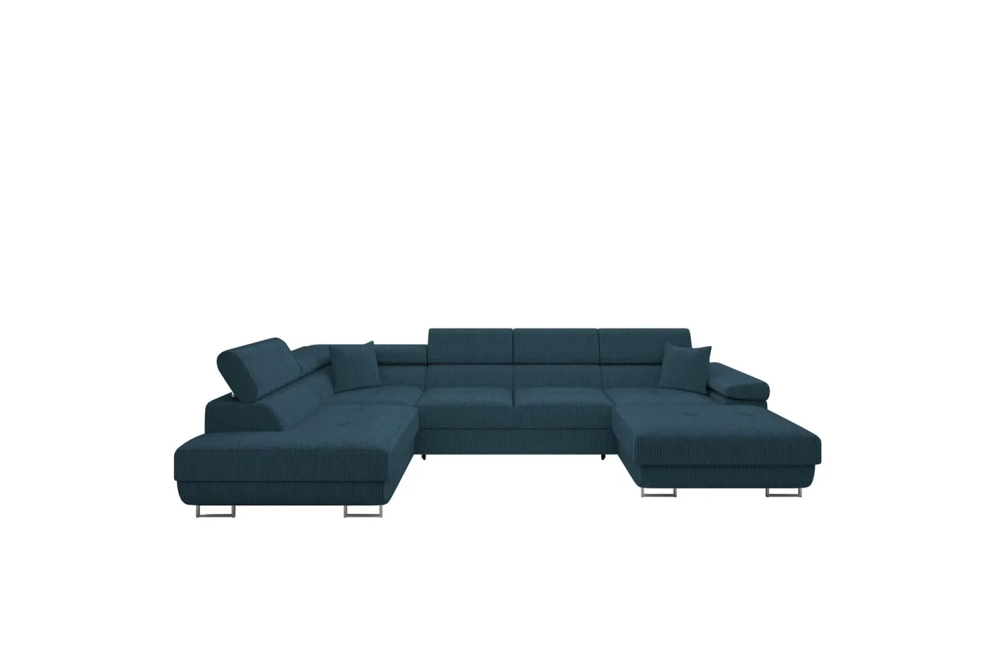 Gabina Soffa med Divan och Schäslong 4-sits - Blå