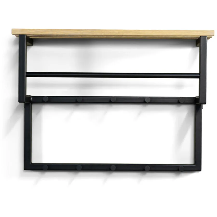 Spinder Design Garderobe Hesta schwarz/nature Stahl/Eiche B 51 T 16 H 71 cm