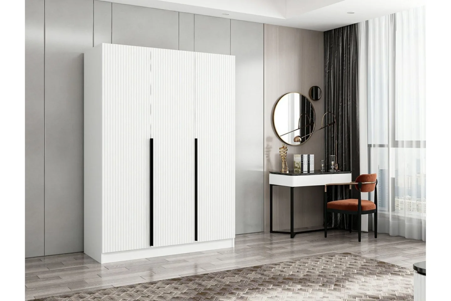 Fruitland Garderob 135 cm - Vit