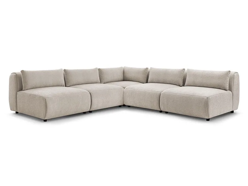 Ecksofa BOBOCHIC JEANNE Stoff mit Textur beige