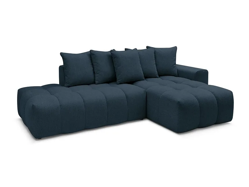 Ecksofa BOBOCHIC MONT-BLANC Stoff chiniert dunkelblau