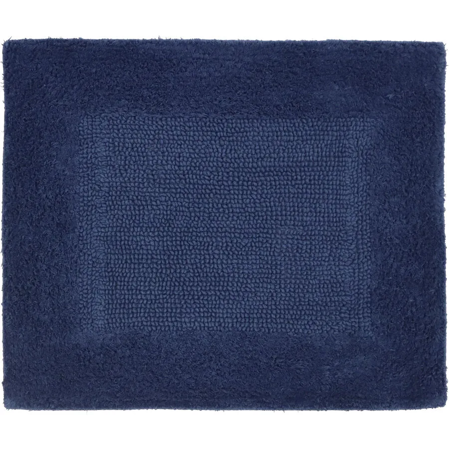 Badteppich Fluff Blau Baumwolle 50 cm 60 cm - Farbe: dunkelblau