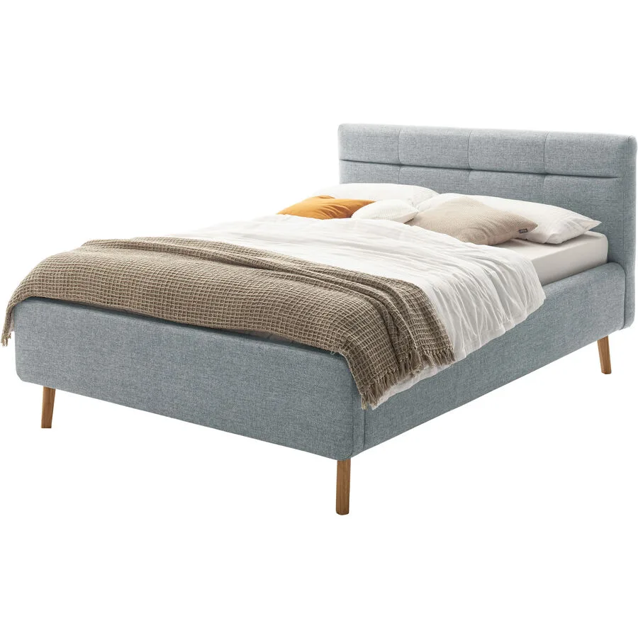 Bett Euvil hellblau Polyester 140 x 200 cm