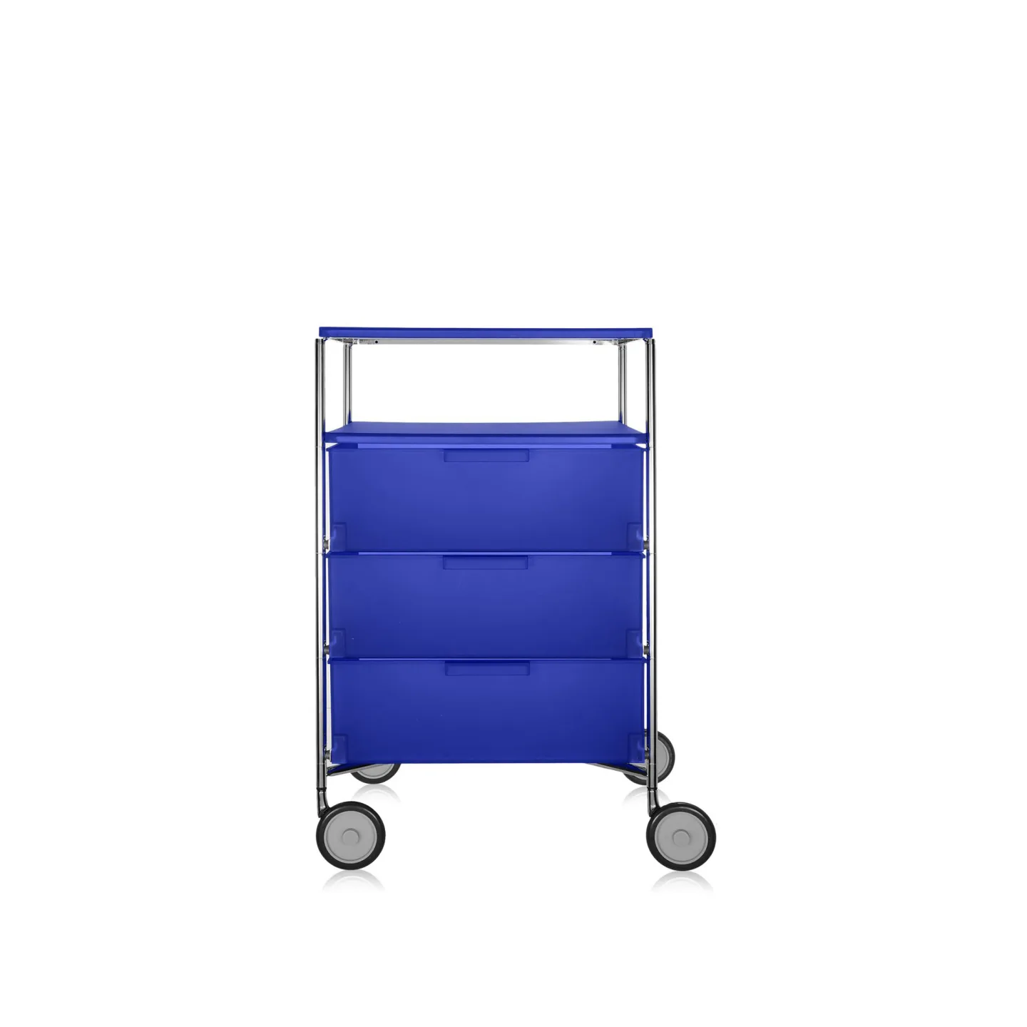 Kartell - Mobil 3 Drawers / 1 Shelf with Wheels Cobalt Blue - Hurtsar - Atonio Citterio,Oliver Löw - Blå - Metall/Plast