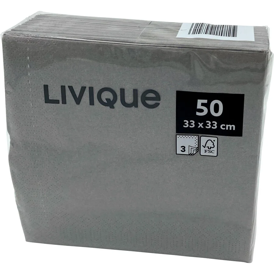 MyDeal Servietten Colour Grau Papier 33 cm 33 cm