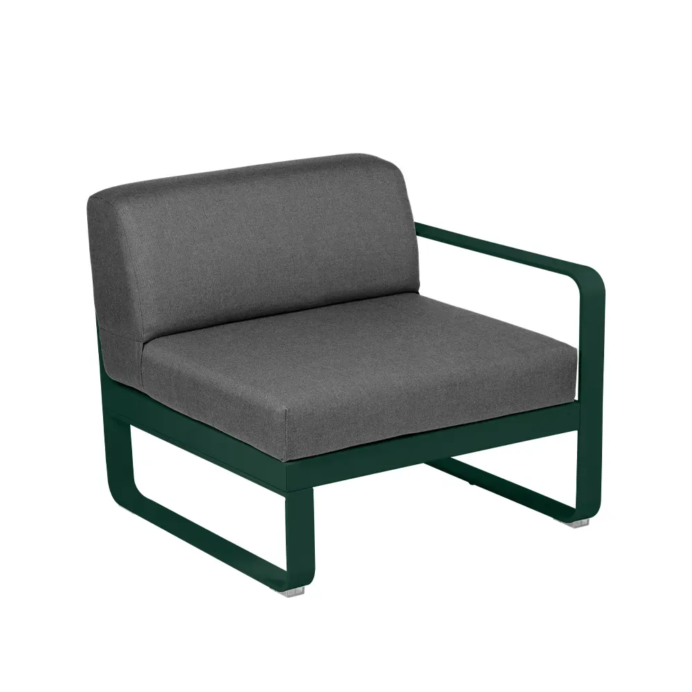 Fermob Bellevie Right modulsoffa Cedar green (grön), graphite grey dyna, 1-sits