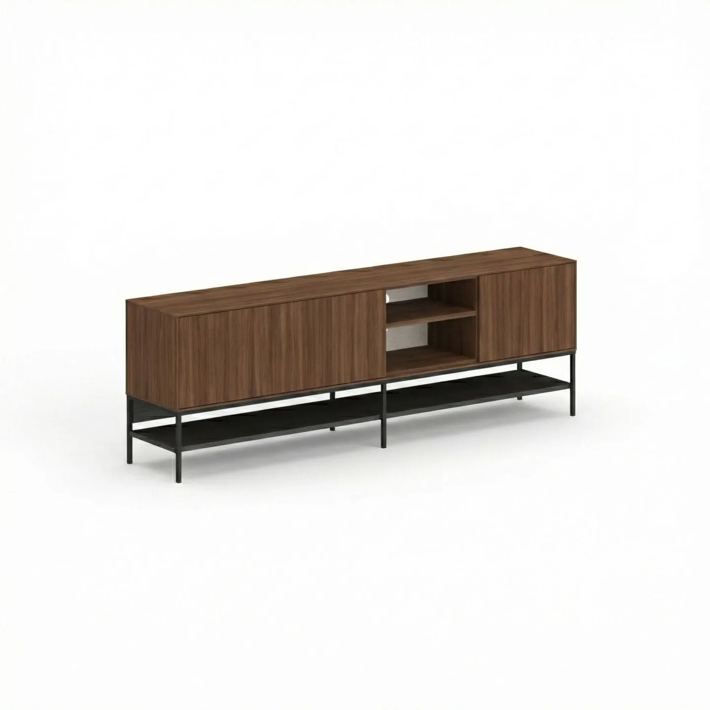 Kenvor Tv-bänk 180 cm - Milano Walnut, Wood Black, Black