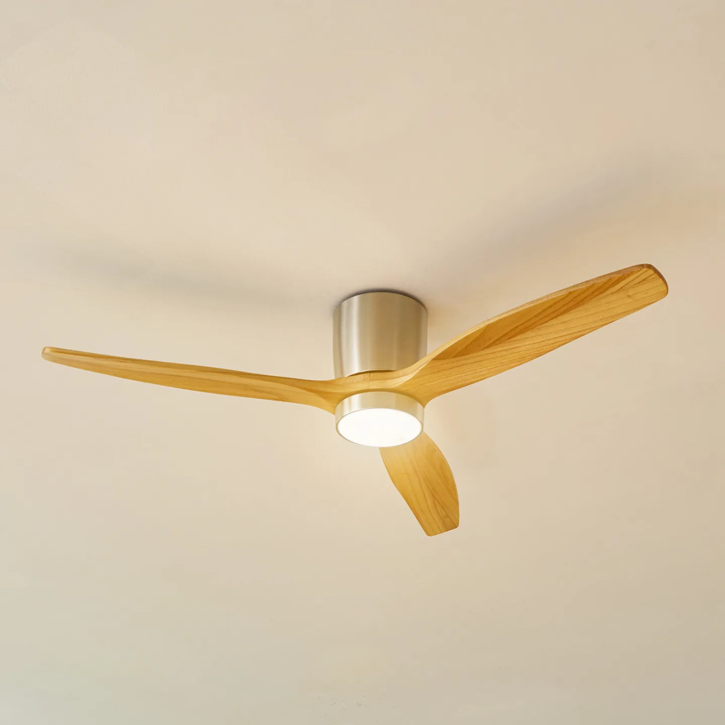 Faipari LED Loftventilator Nikkel/Træ - Lucande - Stue - Moderne - Med én lyskilde