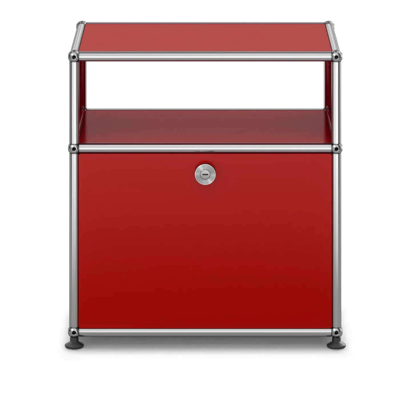 USM - USM Haller Bedside Table M55 USM Ruby Red - Sängbord - Fritz Haller & Paul Schärer - Röd - Metall
