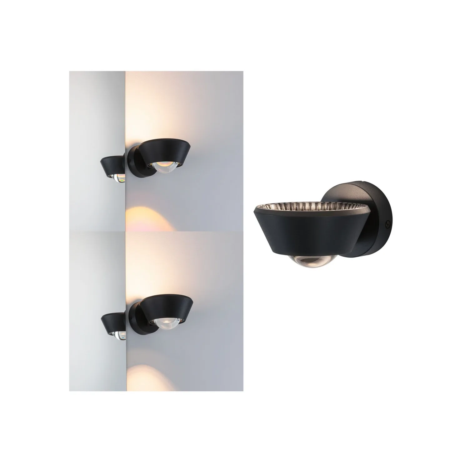 Sabik LED Wandleuchte IP44 Dim. Schwarz - Paulmann - Badezimmer - Modern - Kunststoff - Mehrflammig