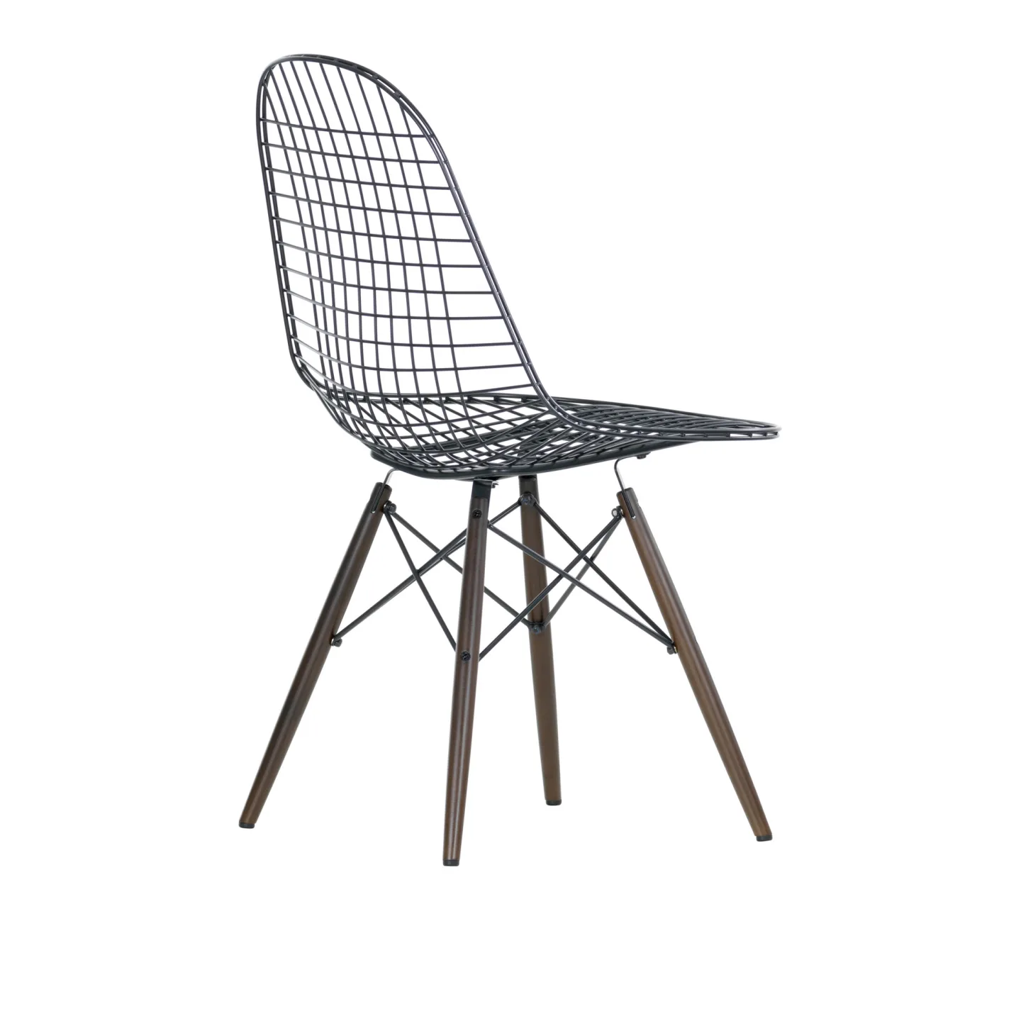 Vitra - Wire Chair DKW, Dark Maple - Matstolar - Charles & Ray Eames - Svart - Metall/Trä