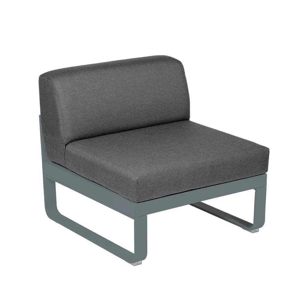 Fermob Bellevie Central modulsoffa Storm grey (grå), graphite grey dyna, 1-sits