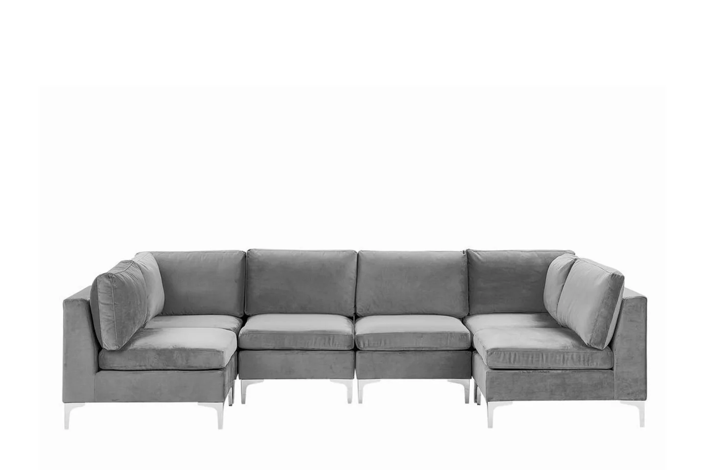 6-sits Divansoffa Samkom - Sammet/Grå