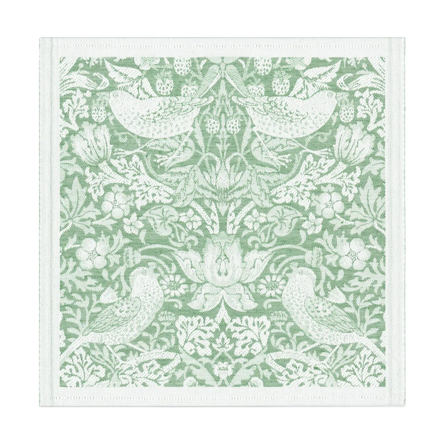 Ekelund Linneväveri Strawberry Thief Serviette 35x35 cm Grün