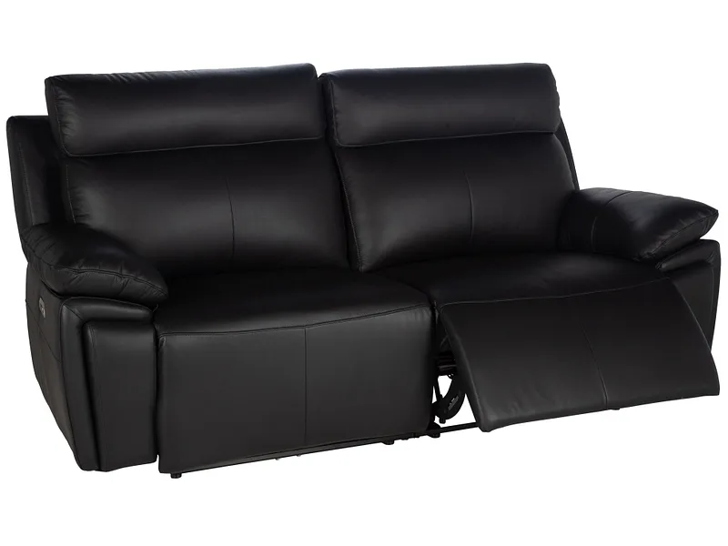 3er Sofa EDER Echtleder schwarz