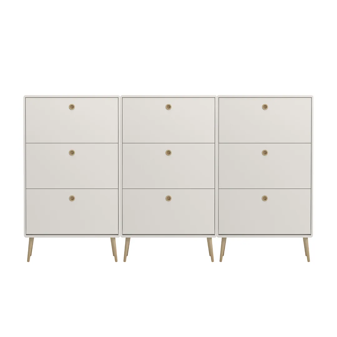 Softline Schuhschrank 9 Klaptüren Weiß.