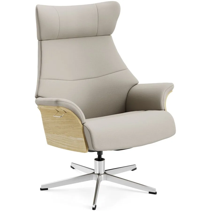 Conform Sessel Airness Grau/Beige/Silber Stoff/Holz/Aluminium 81 cm 163 cm - Farbe: 05 nature - Material: Stoff, Eiche, Aluminium - Möbel