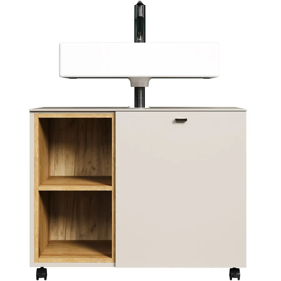 Waschbeckenunterschrank Ryder graubeige Holzwerkstoff B 80 T 42 H 64 cm