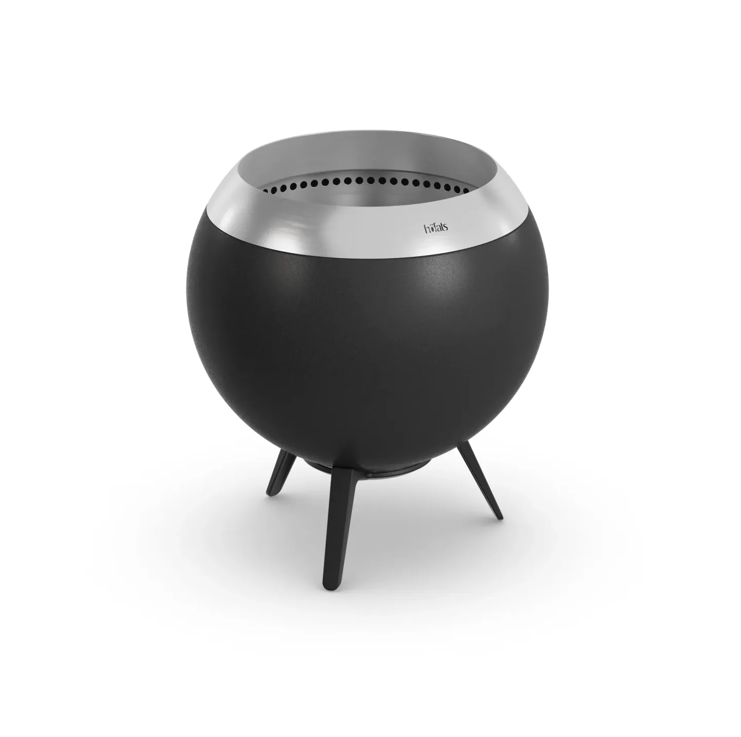 Höfats MOON 45 Feuerstelle Schwarz-Silber, niedriges Gestell