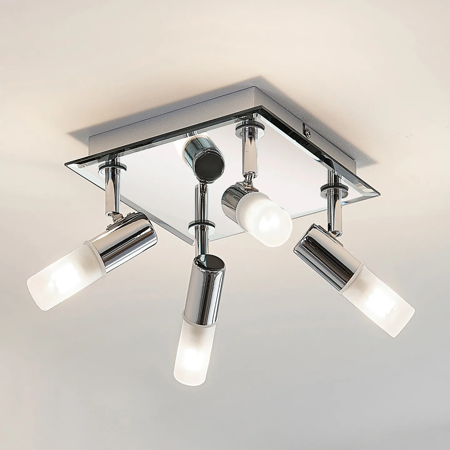 Zela 4 Deckenleuchte Chrome/White - Lindby - Badezimmer - Modern - Metall - Mehrflammig