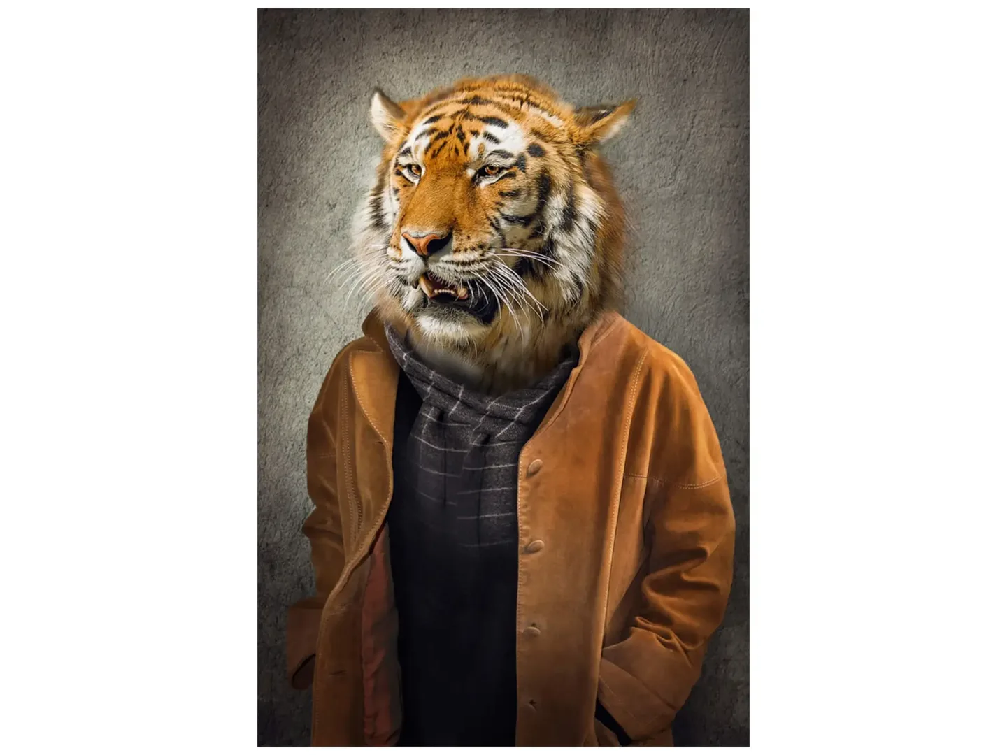 image LAND Digitaldruck auf Glas Tiger im Mantel | Schubiger Möbel