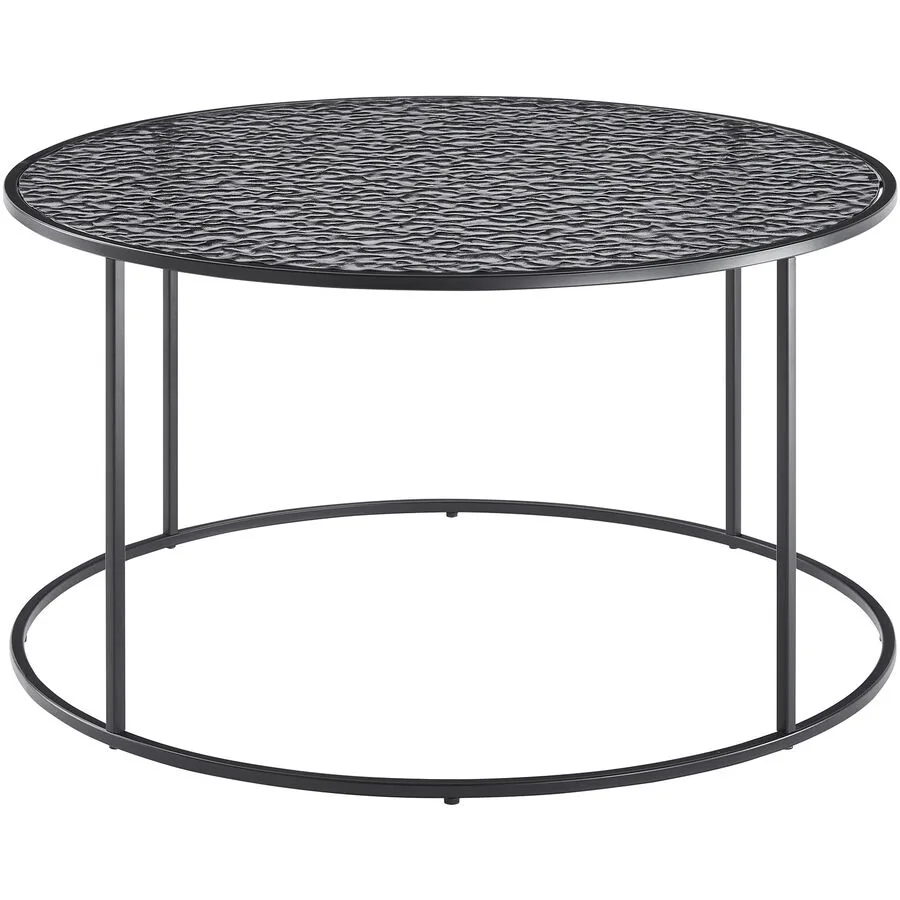 Salontisch Habit schwarz Metall/Glas B 80 T 80 cm