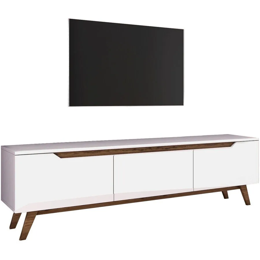 TV-Möbel Yasam weiss Melaminbeschichtete Spanplatte B 180 cm 20 kg