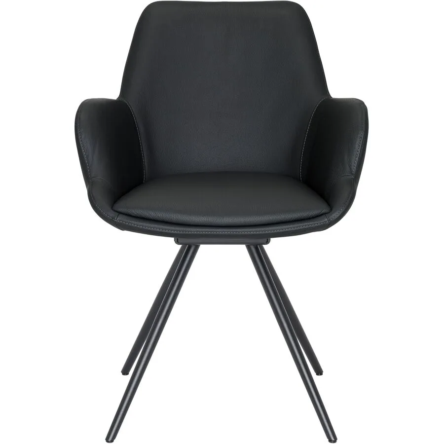 WILLISAU SWITZERLAND Stuhl Willisau Loreo Leder schwarz drehbar