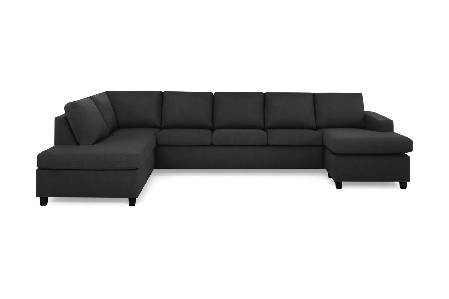 Crazy 5-sits Vänstervänd U-formad X-Large Soffa med Divan och Schäslong i Tyg - Antracit