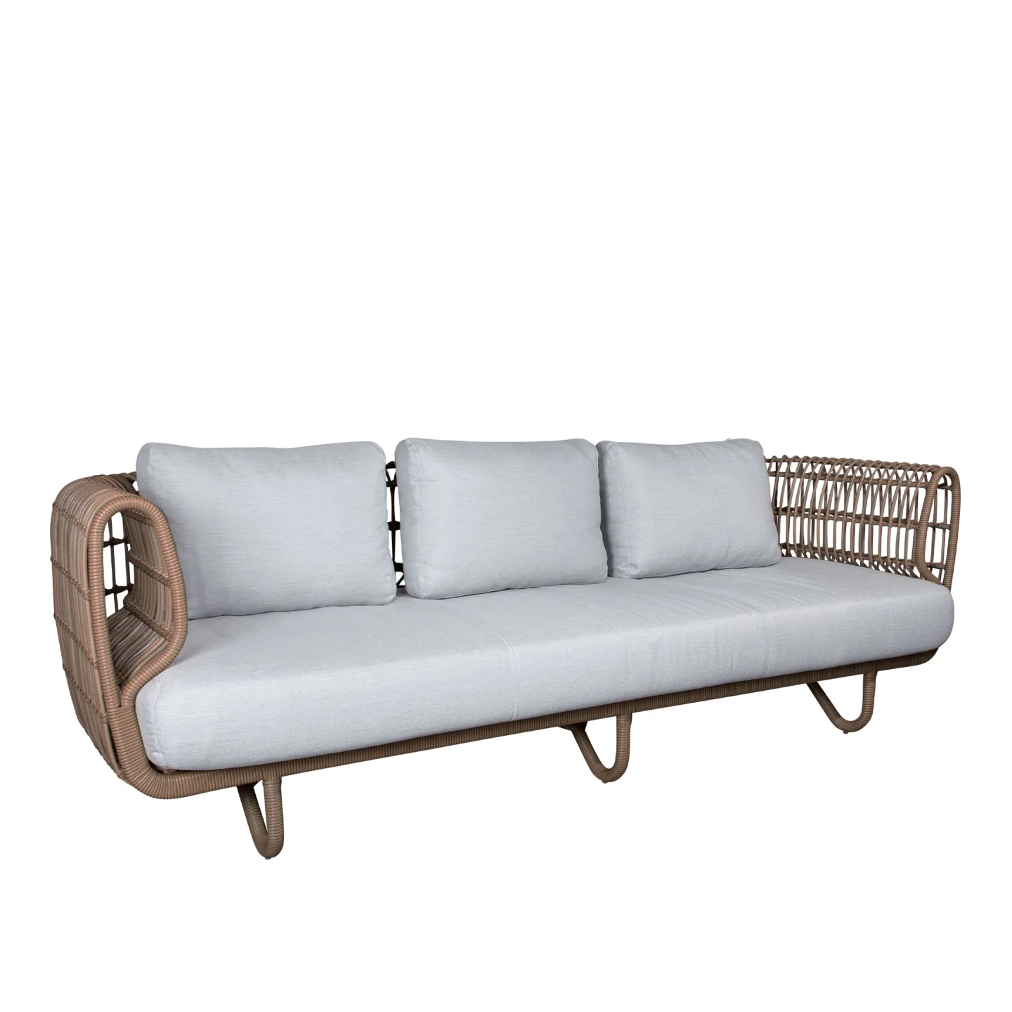 Cane-Line - Nest Outdoor 3-Seater Natural / Light Grey - Soffor utomhus - Foersom & Hiort-Lorenzen MDD