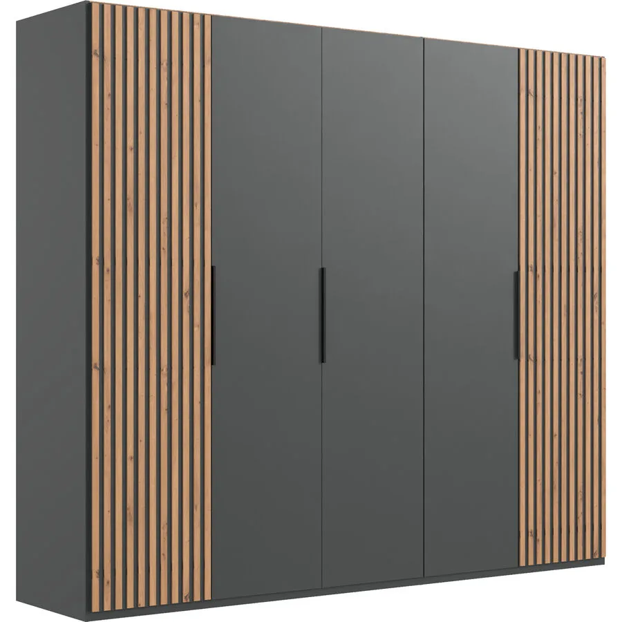 Kleiderschrank Asin Eiche/graphit Holzwerkstoff B 250 cm