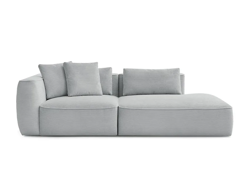 3er Sofa BOBOCHIC LEOPOLD Cord-Stoff hellgrau