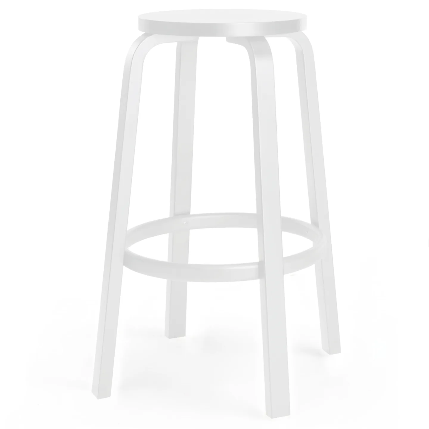 Artek - Barstol 64, 75 cm, Vitlackad björk - Barstolar - Alvar Aalto - Vit - Trä