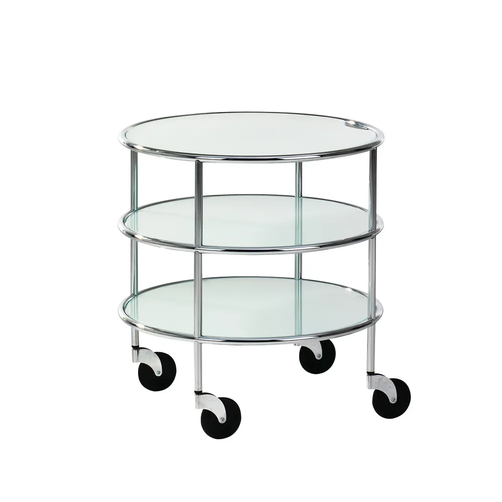 Lammhults Chicago I rullbord Frostat glas-krom