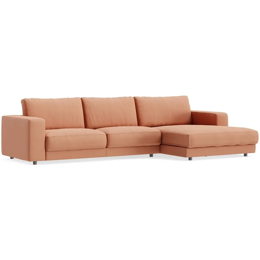 Ecksofa Ava Rechts Bezug: 100% Polyester peach B 330 T 170 cm - Möbel Konfigurator: Traummöbel individuell zusammenstellen
