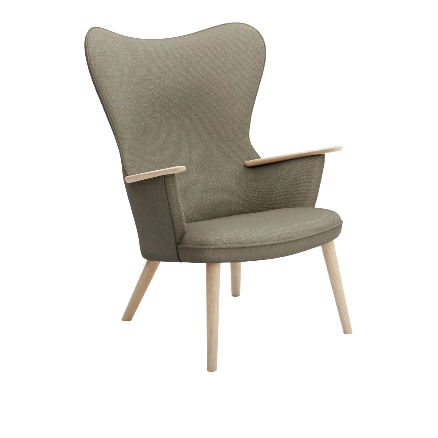 Carl Hansen - CH78 Fåtölj, Vitoljad Ek, Tyggrupp 3 Fiord 0271 - Fåtöljer - Hans J. Wegner - Trä/Textilmaterial/Skum