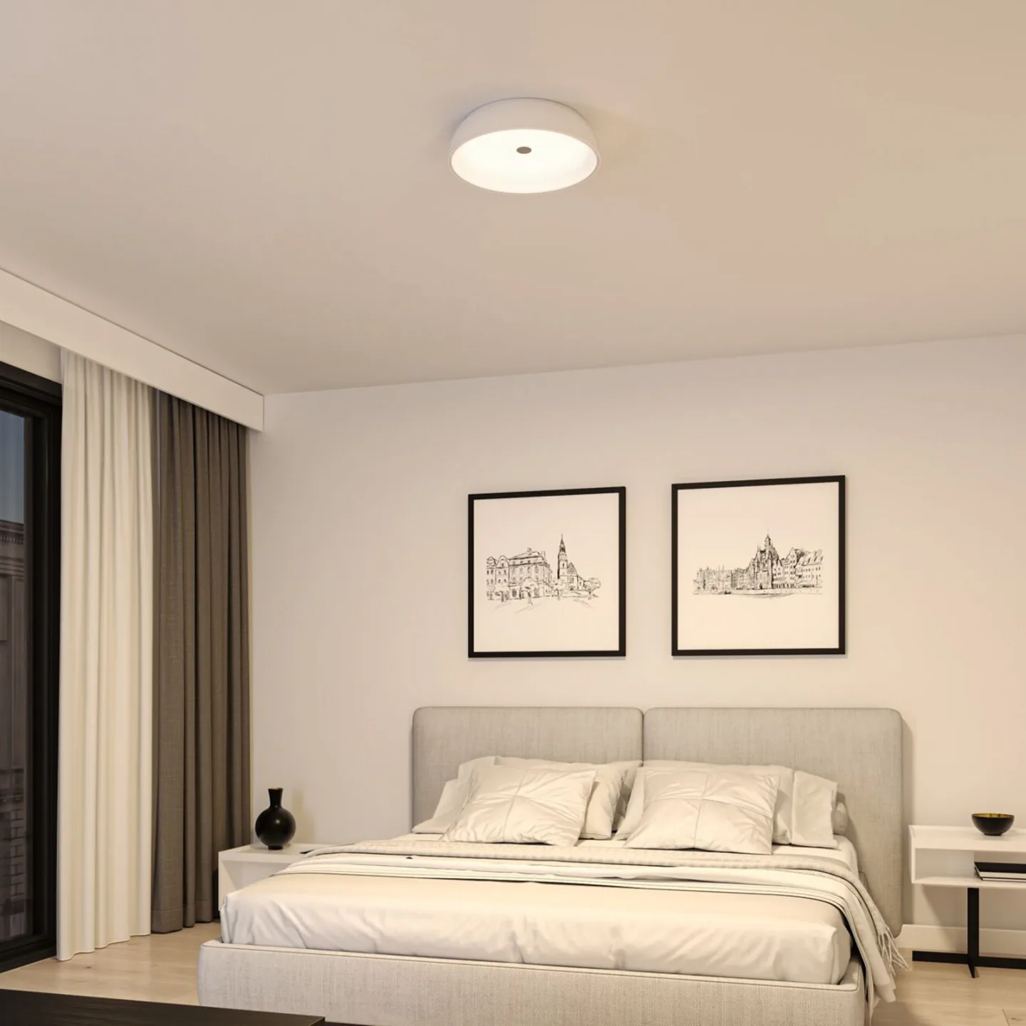 Jaron LED-taklampe 3-trinns dimbar. Matt hvit - Paulmann - Stue - Moderne - Metall - Rund