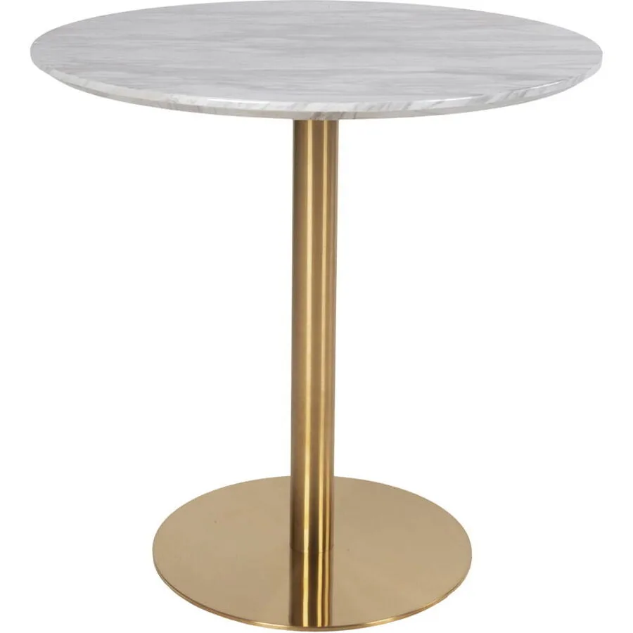 Esstisch rund Isenta Weiss/Gold Stahl/MDF 90 cm