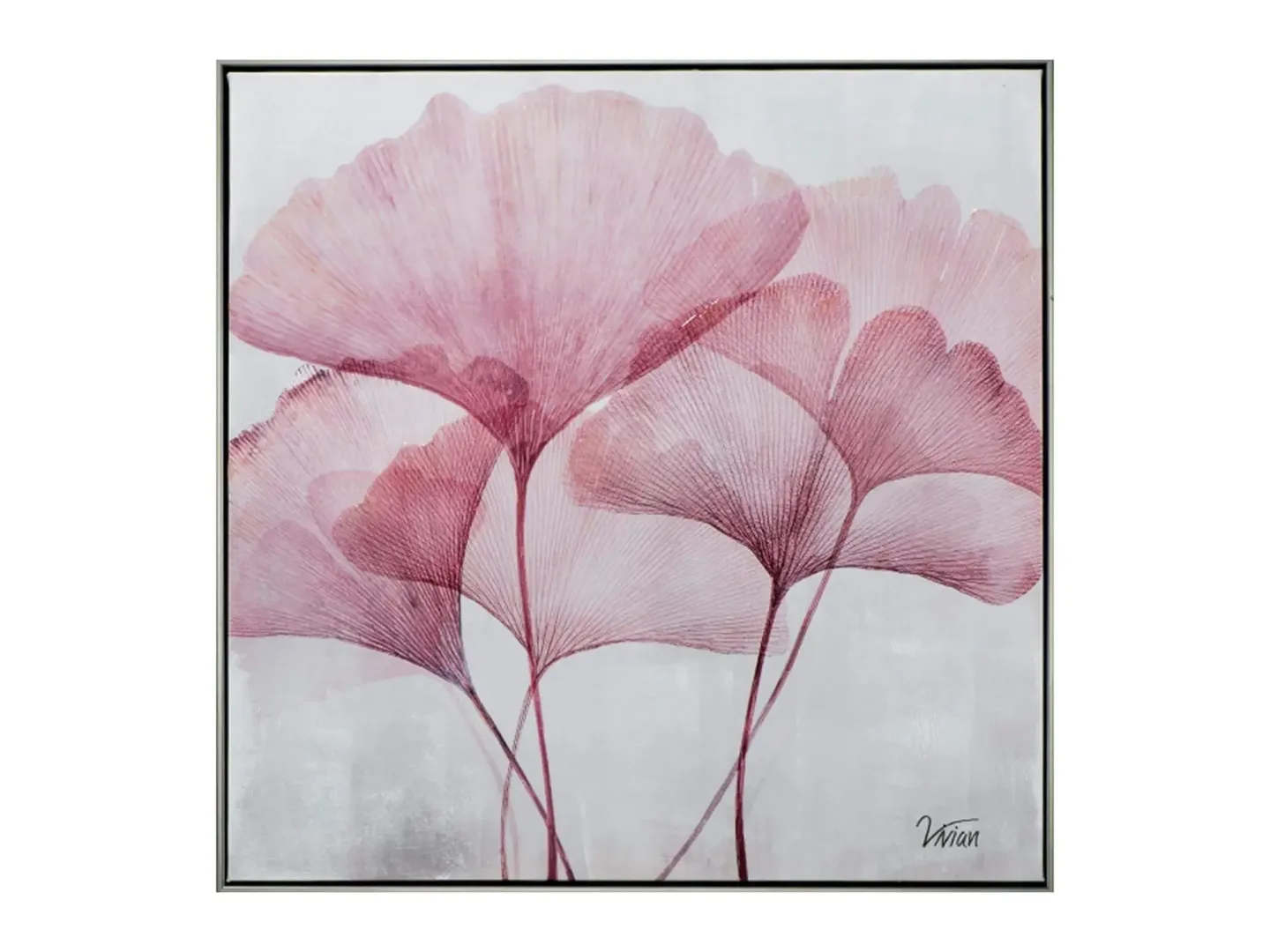 image LAND Bild mit Rahmen Ginkgo Blätter in Rosa Rosa | Schubiger Möbel