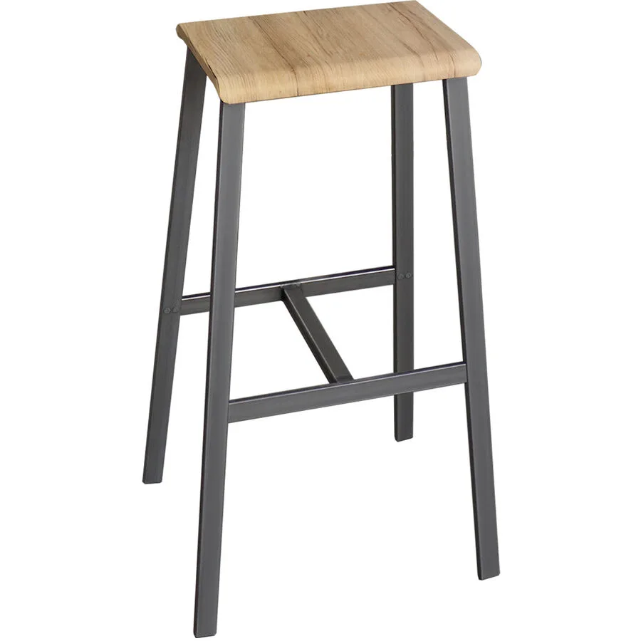 Barhocker 2er-Set Office Asteiche Holzwerkstoff H 77 cm