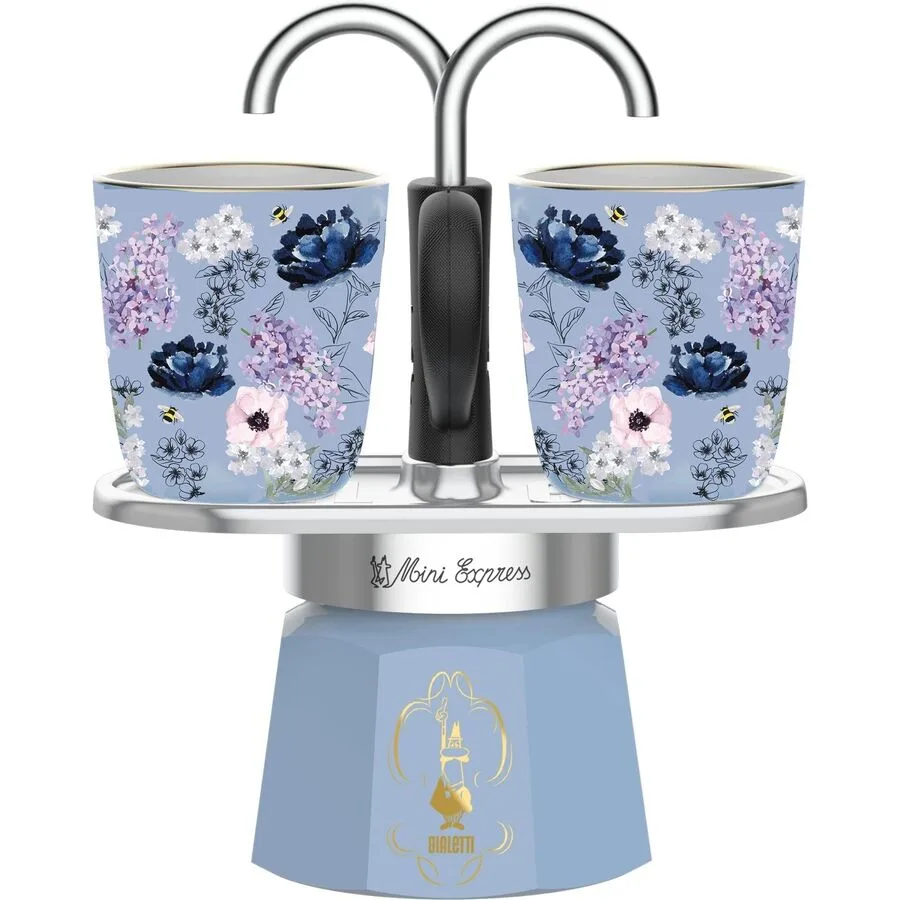 Espresso-Kocher Bialetti Blau, Schwarz Aluminium/Keramik B 9 cm