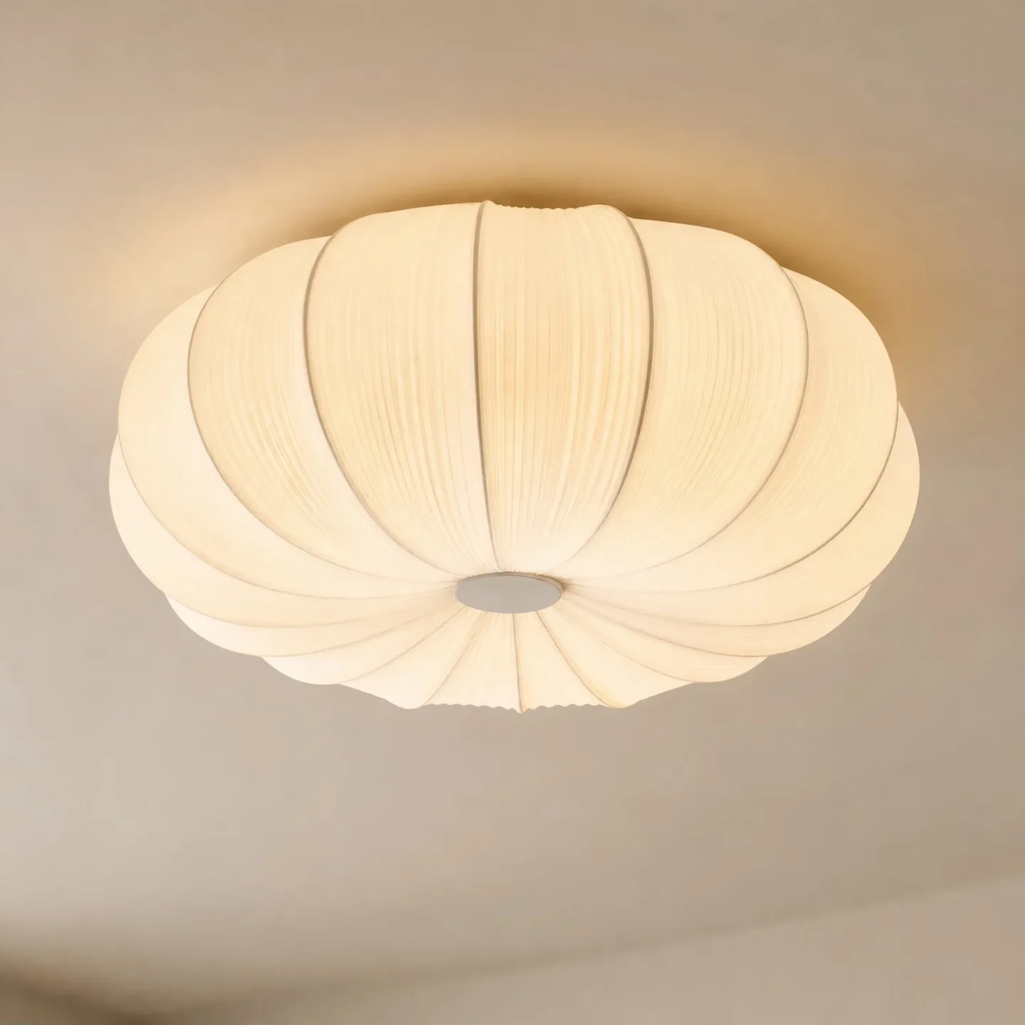 Marielle Deckenleuchte, 3 x E27, Textil, Ø 55 cm, weiß - Lindby - Wohnzimmer - Skandinavisch - Stoff / Textil - Einflammig