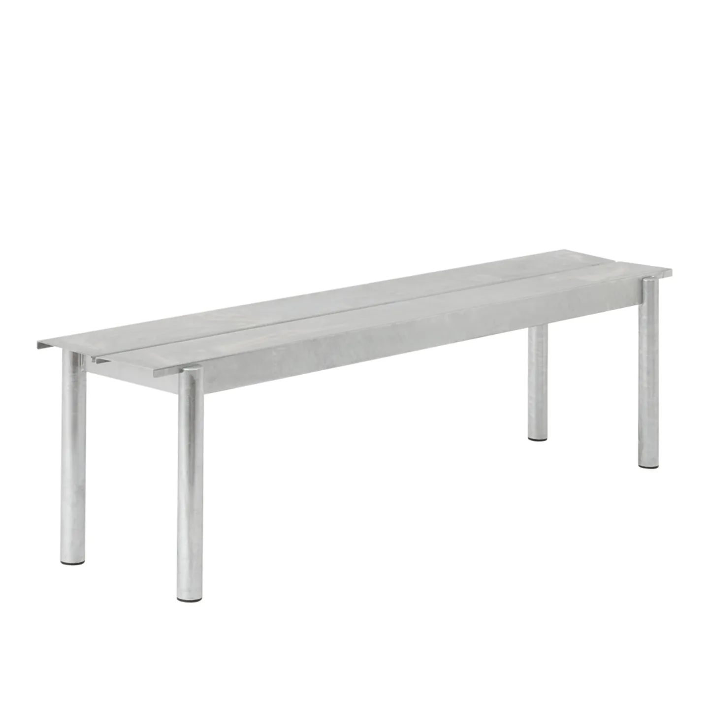 Muuto - Linear steel bench 170x34cm warm galvanized steel - Trädgårdsbänkar - Thomas Bentzen - Silver - Metall