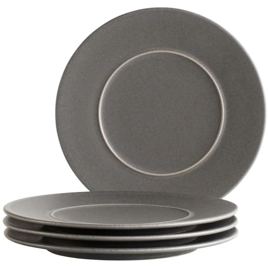MÄSER Dessertteller-Set 4-tlg. Unico Schwarz Steinzeug 21 cm