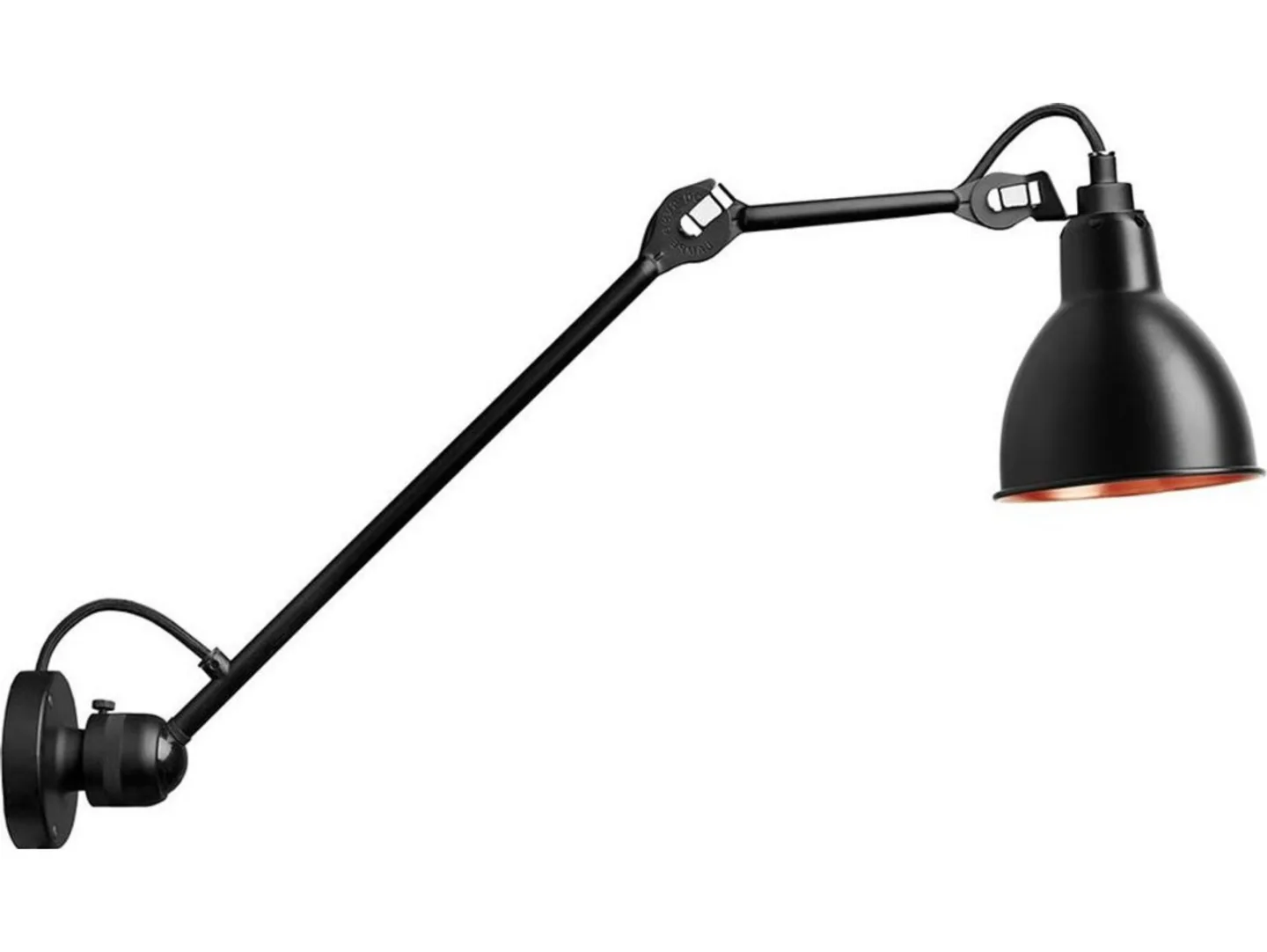 304L40 Vägglampa Svart/Svart/Koppar - Lampe Gras - Vardagsrum - Metall