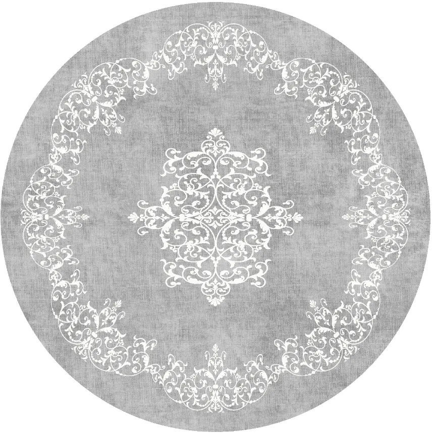 Rundt teppe - Santi (grå/hvit) (Størrelse: Ø 240 cm)