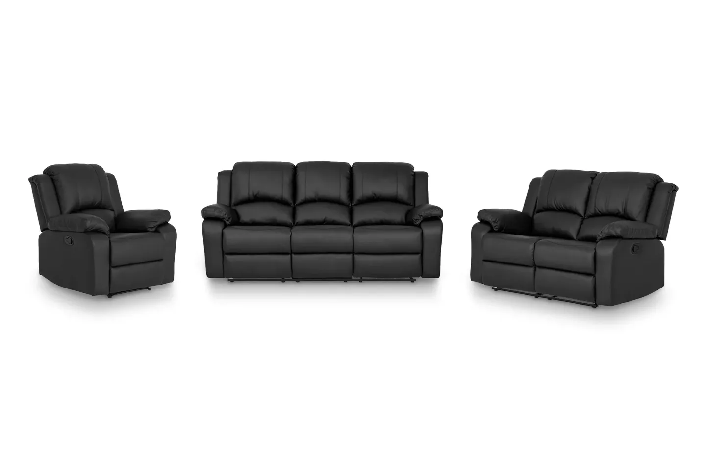 Norbo Soffgrupp 3-sits+2-sits+Fåtölj Konstläder - Svart
