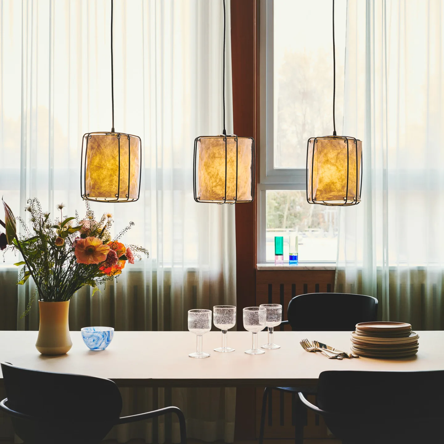 Cardine Pendelleuchte White - Nordlux - Wohnzimmer - Papier / Karton - Mehrflammig